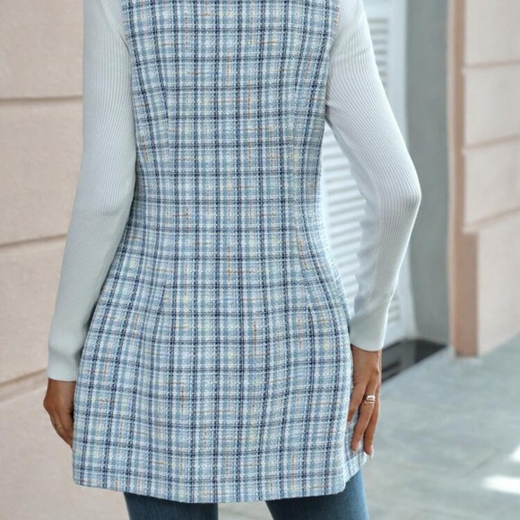 Sold out ! New plaid print sleeveless vest coat - Picture 4 of 7